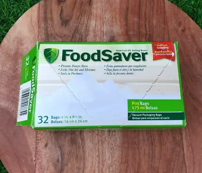 $18.99 • Buy Original FoodSaver 32 Pint-sized Pre-cut Vacuum Packaging Bags -NIB