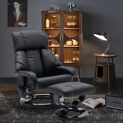 Massage Recliner Chair PU Leather Recliner 360° Swivel Lounge W/ Remote Control • $269.99