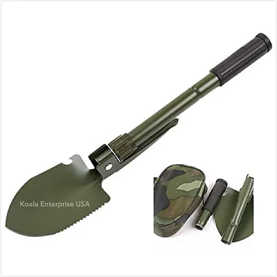 Folding Military Style Shovel Survival Spade Emergency Garden Camping Outdoor • $14.99