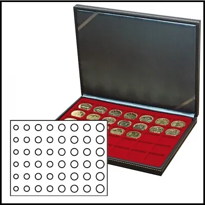 Lindner 2364-2906E Nera M Coin Case Dark Red 6x EURO-course-coins-sets • £44.28