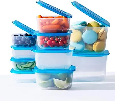 MR. LID Premium Attached Storage Containers | Permanently Clear Blue  • $43.95