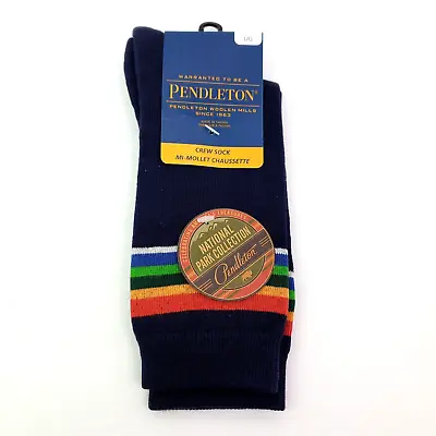 Pendleton Mens Size L 9-12 Navy Mi Mollet Chaussette Crew Socks 1 Pair • $20.15
