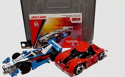  Lot Of 2 Meccano Spinmaster 2005 Motorized Built Racing Cars & Case  Extras  • £34.99