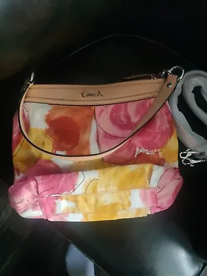 Coach Ashley Hippie Floral Canvas Watercolor Crossbody Shoulder Bag Hobo F21861 • $69.96