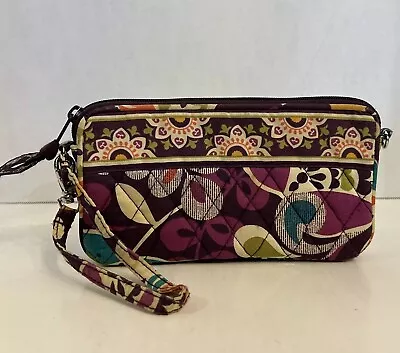 Vera Bradley Wristlet Retired Pattern Plum Crazy 7.5” X 4” Credit Card Slots • $18.99