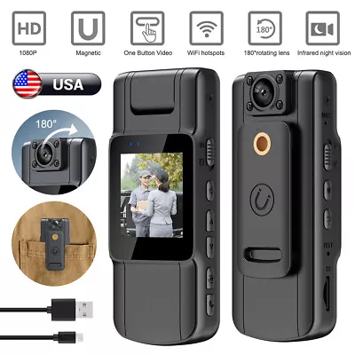 4K/1080P Video Recorded DVR IR Night Cam WIFI Camcorder Mini Police Body Camera • $34.85