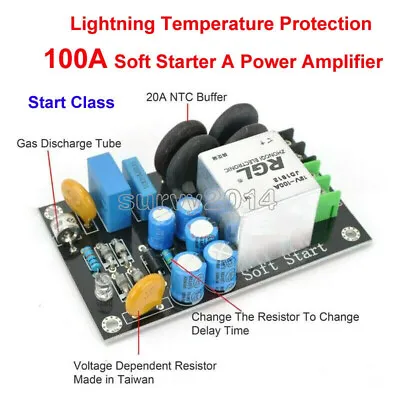 $11.98 • Buy Soft Starter Start Class A Power Amplifier Lightning Temperature Protection 100A