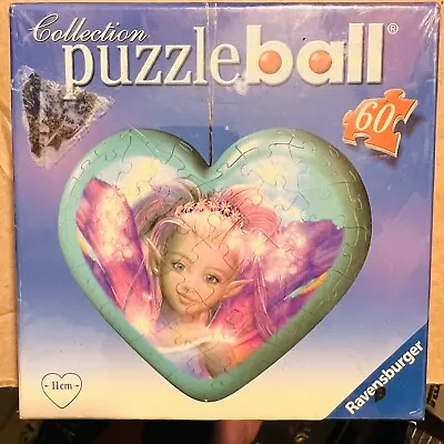 $19.99 • Buy Ravensburger Moffett Jigsaw Puzzle Ball Box 3D Heart Fairy Elf Fantasy 60pc 2009
