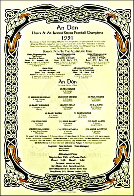 £29.50 • Buy Down All-Ireland Senior Football Champions 1991: GAA Print