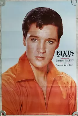 Vintage 1970's Elvis Aron Presley Lives - Double Sided Poster 31  X 21  • $20.70