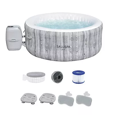 Bestway SaluSpa Fiji Hot Tub W/Set Of 2 Pool Spa Seat & 2 Headrest Pillows Gray • $576.99