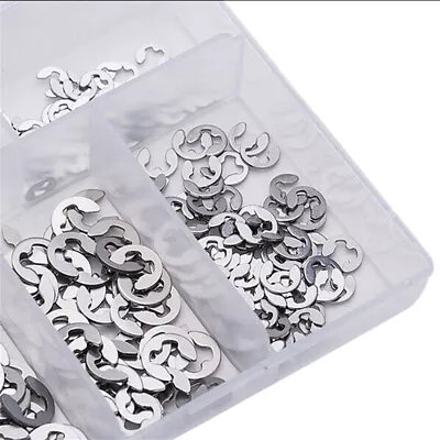 200PCS E Clips C Circlips Retaining Ring Assorted Stainless Steel Kit 1.5mm-10mm • $9.58