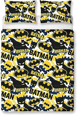 £21.99 • Buy Batman Double Bedding Set Two-sided Duvet Cover Blue/Yellow Camouflage DC Comic
