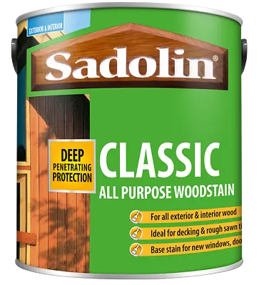 Sadolin Classic Or Extra Woodstain 1 Litre Or 2.5 Litre All Colours Available. • £19.99