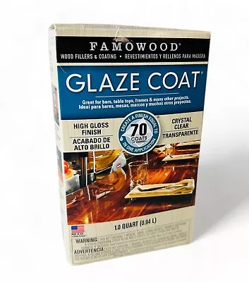 FamoWood Glaze Coat Epoxy Kit 1 Qt Crystal Clear High Gloss Open Box Sealed New • $24.99