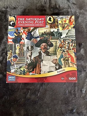 Mega Puzzles SATURDAY EVENING POST Patriotic 1000 Piece Puzzle Complete • $5