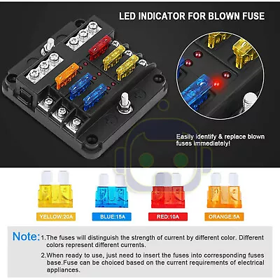 The 6-Circuit Blade Fuse Block For Vehicular And Marine Dc Electrical Systems • $15.74