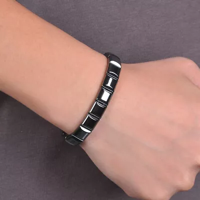 Wide Black Magnetic Bracelet - Men's Wristband For Strength And Style • $7.76