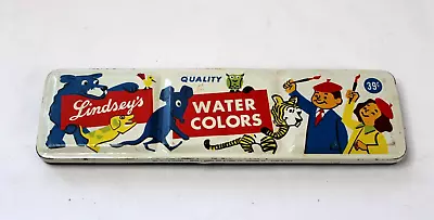 Vintage Childs Tin Litho Toy Paint Box Watercolor Lindseys USA • $21.99