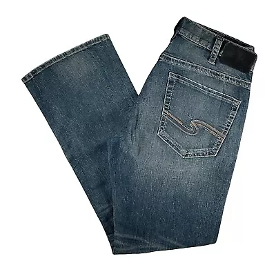 Silver Jeans Craig Easy Fit Bootcut Mid Rise Stretch Embroidered 40/34 32/32 • $44.97