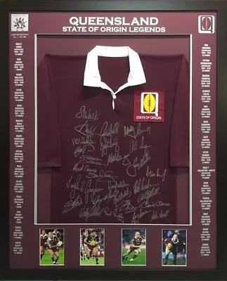 $550 • Buy Blazed In Glory - QLD State Of Origin Legends - NRL Signed & Framed Jersey
