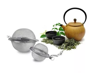 Stainless Steel Tea Infuser Ball - Mesh Loose Leaf Herb Strainer Secure Locking • $7.80