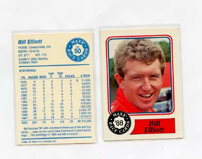 1988 Maxx Race Cards # 50 Bill Elliott Rookie  A • $1.79