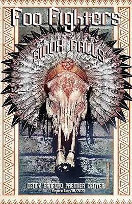 $35 • Buy Foo Fighters Sioux Falls Concert Poster Signed By Scott James Limited 1500