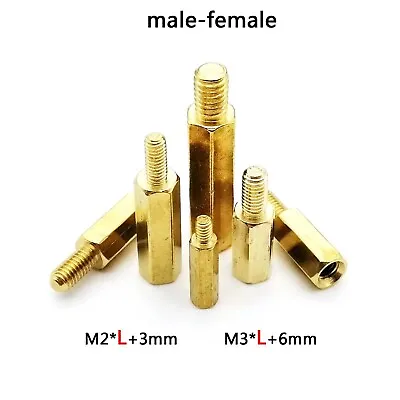 10/100pcs M2 M3 Brass Copper Hex Column Standoff Spacer Pillar PCB Motherboard • $28.99