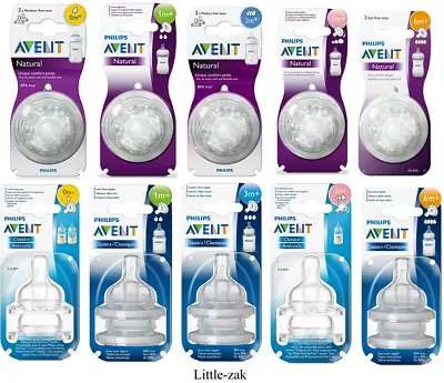 Philips Avent Natural / Classic+ Bottle Teats Newborn Slow Medium Fast Var Teat  • £10.99