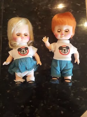 1971 Horsman 8  DISNEY MICKEY MOUSE CLUB 2  MOUSEKETEERS Girl & Boy DOLLS • $15