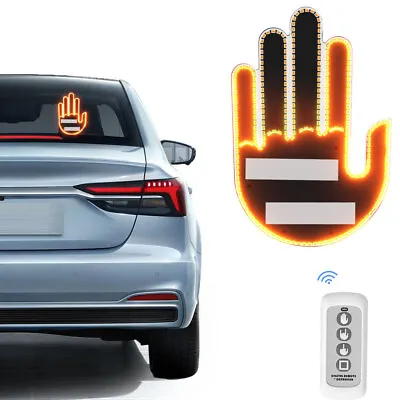 Finger Gesture Light With Remote LED Car Back Window Sign Hand Light Xmas Gift • $11.89