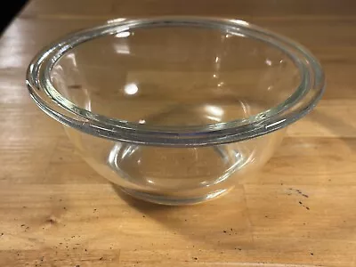 Vintage Pyrex 322 Flat Rim Mixing Bowl (1 QT 1L / 7”) Clear Glass • $12