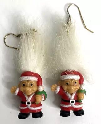 Christmas Santa Russ Merry Little Troll Doll Dangle Earrings Surgical Steel Post • $20