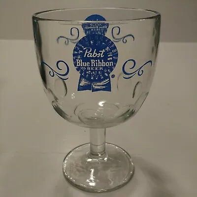 Vintage Pabst Blue Ribbon Stemmed Beer Goblet W/ Thumbprint • $5.95