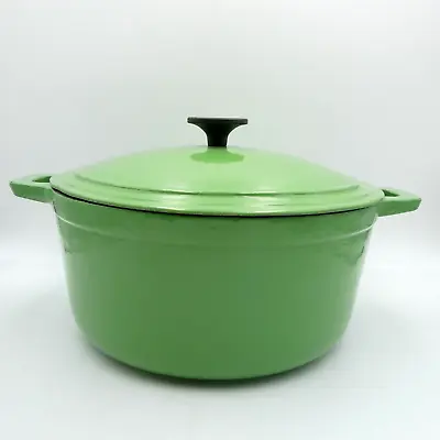 Martha Stewart Collection Cast Iron 5 Quart Dutch Oven Pot Enamel Interior Green • $48.98