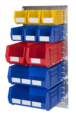Louvre Panel Parts Bin Kit 14- Vertical Garage Component Tool Storage Bins Boxes • £85.79