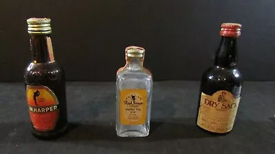 Vintage Miniature Alcohol Bottle 3 Dry Sack Sherry Paul Jones Gin Harper Bourbon • $10