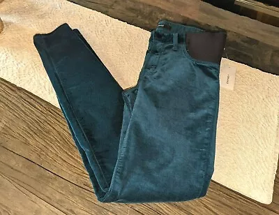 Nwt $198 J Brand Size 27 Mama J Emerald Velveteen Super Skinny Jeans Maternity • $16.50