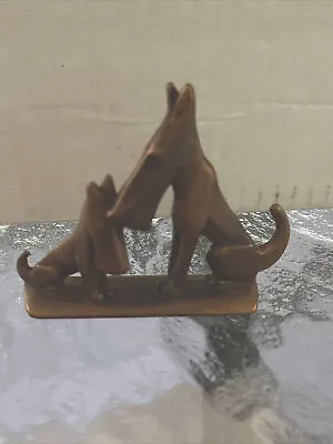 Karl Hagenaur Bronze Fox Terriers Dog Art Deco Sculpture Figurine Vintage 1930s • £167.77