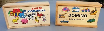 £5.50 • Buy 2 Play & Learn Farm Dominoes Transports Childrens Matching Educational Game Wood