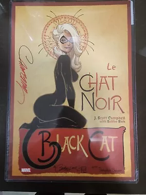 Black Cat #1 SIGNED J. Scott Campbell Le Chat Noir POSTER PRINT NYCC 2019. 19x13 • $449