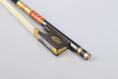 4/4 Violin Bow Gold Red Silk Carbon FIber Ebony Frog Peacock Flower Inlay • $32.20