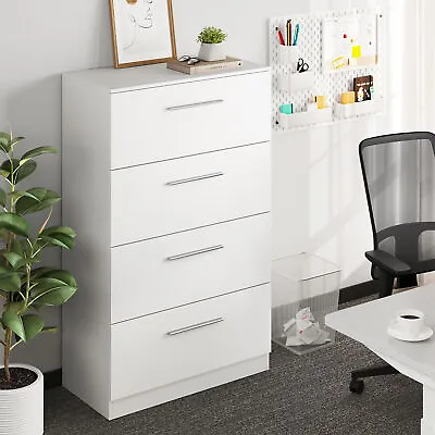 Mordern Vertical File Cabinet 4 Drawer Storage White Filing Cabinet Home Office • $160.52