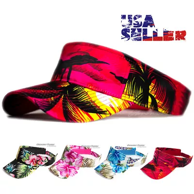 Sun Visor Hat Hawaiian Cap Floral Summer Golf Tennis Beach Adjustable Men Women • $7.95