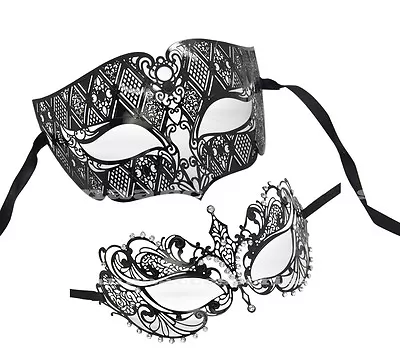 Prom Party Couple Venetian Metal Men Women Masquerade Mask • $22.99