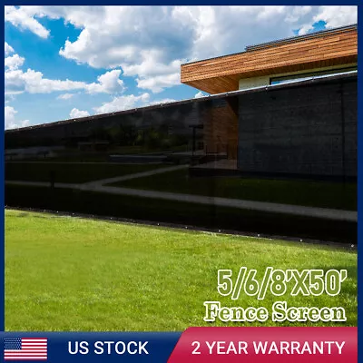 5' 6' 8'x50' Black Fence Windscreen Privacy Shade Cover Fabric Mesh Garden US • $35.90