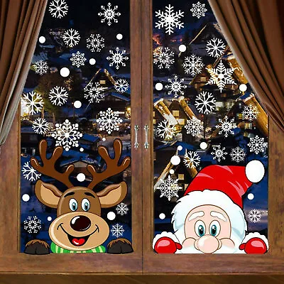 £4.59 • Buy Christmas Xmas Santa Removable Window Stickers Art Decals Wall Home Shop Decor