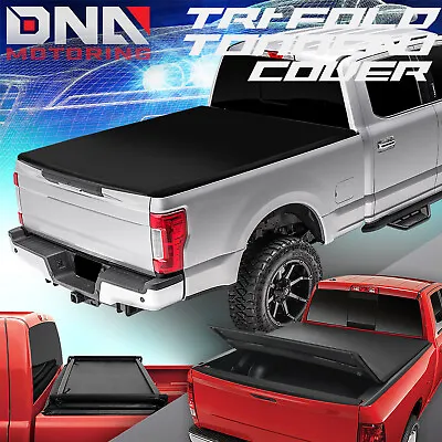 For 2017-2019 F250 F350 Super Duty 6'8  Tri-fold Soft Trunk Bed Tonneau Cover • $220.98