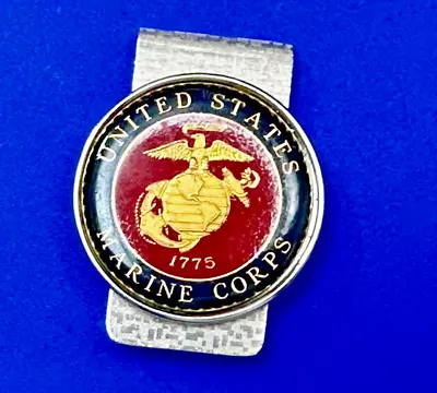 US Marines Corps Emblem On Silver Tone Vintage Money Clip • $9.99